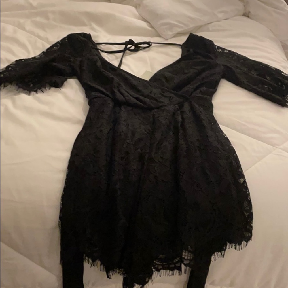 Black romper open back